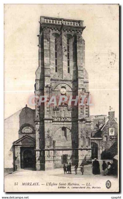 CPA Morlaix L Eglise Saint Mathieu