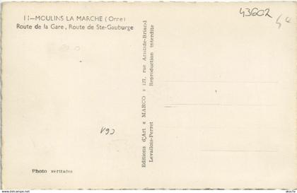 CPA MOULINS-la-MARCHE-Route de la Gare, Route de Ste-Gauburge (43602)