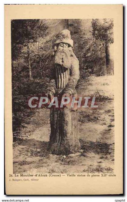 CPA Le Moutier d'Ahun Creuse Vieille Statue de pierre