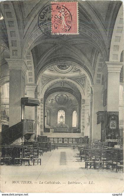 CPA Moutiers La Cathedrale Interieur