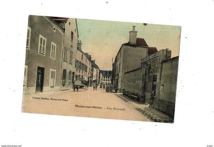 MUSSY-SUR-SEINE RUE BOURSAULT ( CARTE TOILEE ET COLORISEE )