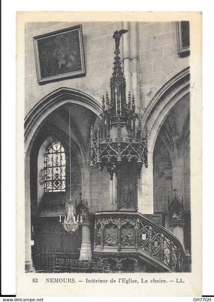 CPA NEMOURS -intérieur de l'église