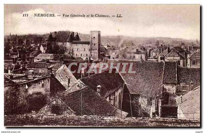 Nemours - Vue Generale et le Chateau - CPA