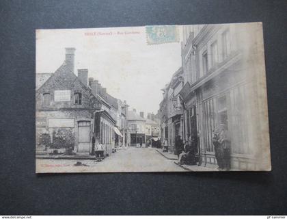 Frankreich 1906 AK NESLE (Somme) Rue Gambetta / Chocolat Menier / Le petit Journal / Edit. E. Terlez Nesle