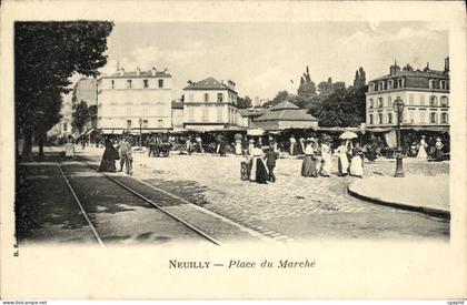 CPA Neuilly Sur Seine Place du Marche