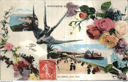 CPA Nice Souvenir De Nice Hirondelle