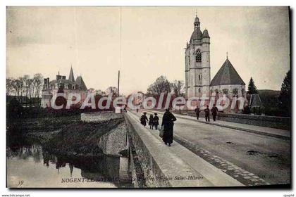 CPA Nogent Le Rotrou pont église Saint Hilaire