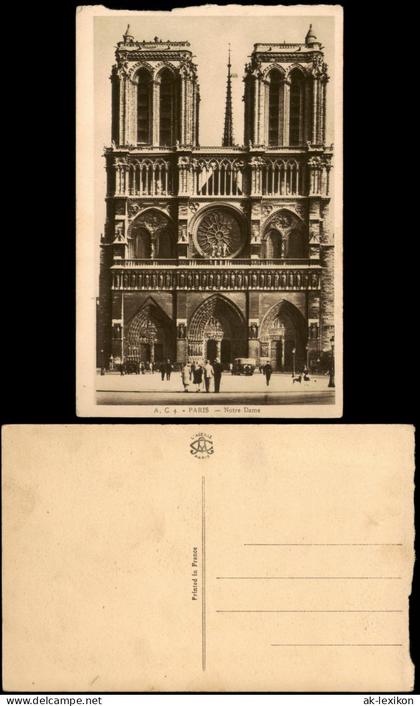 CPA Paris Kathedrale Notre-Dame (Frontansicht) 1930
