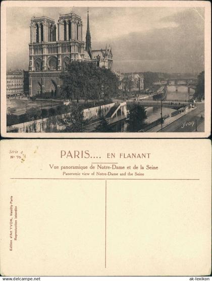 CPA Paris L'Église Notre-Dame et la Seine 1925