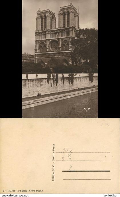 CPA Paris L'Eglise Notre-Dame/Kathedrale Notre-Dame mit Saine 1935