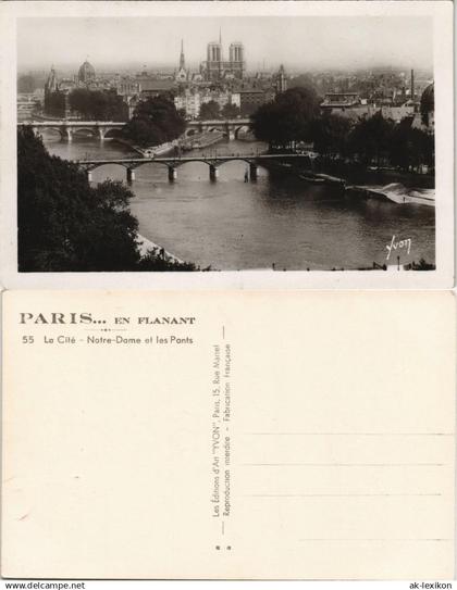 CPA Paris La Cité - Panorama Notre-Dame et les Ponts 1940