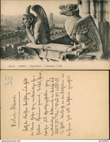CPA Paris Notre-Dame - Chimères 1920