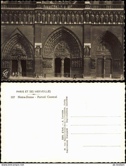 CPA Paris Notre-Dame Portail Central 1950