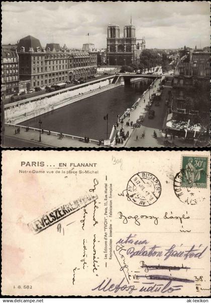 CPA Paris Notre-Dame vue de la place St-Michel 1959