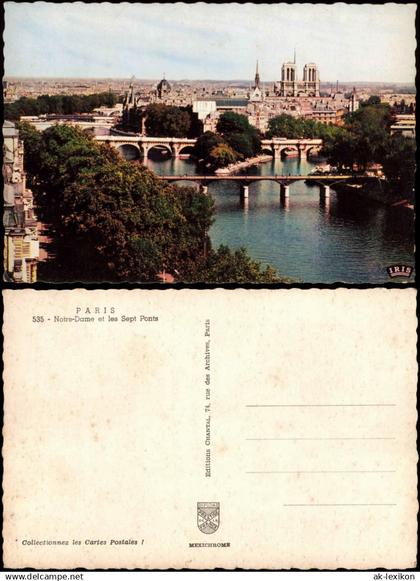 CPA Paris Panorama-Blick auf Notre-Dame et les Sept Ponts 1960