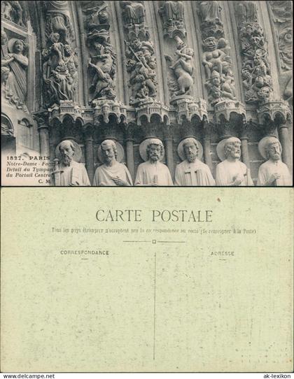 Paris Notre-Dame, Facade Détail du Tympan du Portail Central 1925