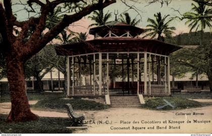 CPA Nouméa Nouvelle Calédonie Neukaledonien, Cocoanut Square, Bandstand, Palmen, Kiosk, Bänke