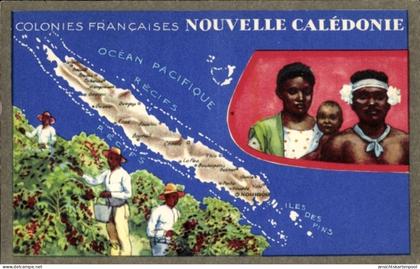 Landkarten CPA Neukaledonien, Ozeanien, Colonies Francaises