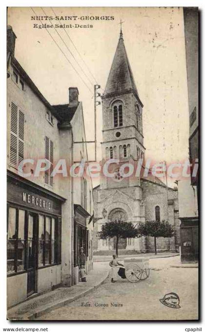 CPA NUITS-SAINT-GEORGES église Saint-Denis Mercerie