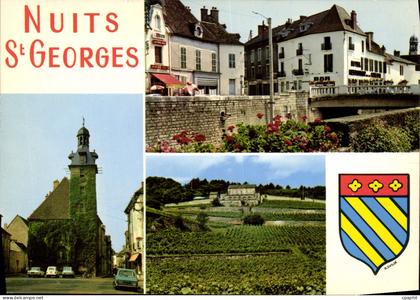 CPSM NUITS-SAINT-GEORGES Beffroi Carrefour Château Gris