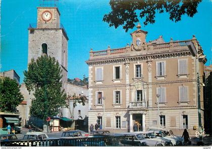 CPM Reflets de France Cote d Azur Ollioules Var L Hotel de Villeret de vieux clocher de l eglise