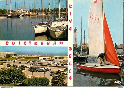 Carte Postale - 14 - Ouistreham - Riva Bella - Multivues - Automobiles - Bateaux - Flamme Postale de Ouistreham Riva Bel