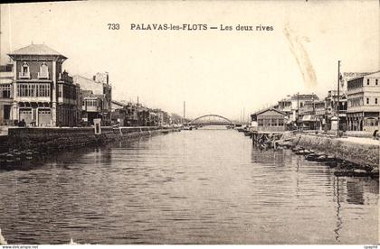 CPA PALAVAS les FLOTS Les deux rives