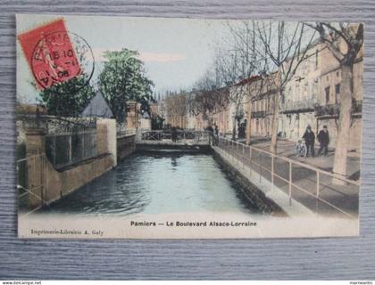 Cpa Pamiers (09) le boulevard alsace-lorraine