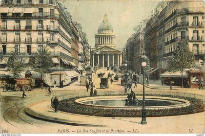 CPA Paris la Rue Soufflot et le Pantheon
