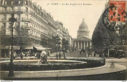CPA Paris la Rue Soufflot et le Pantheon