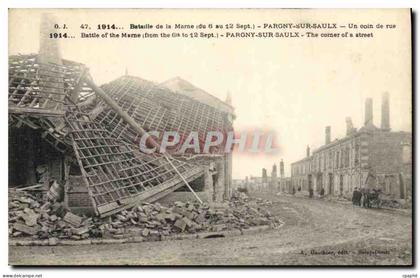 CPA Pargny Sur Saulx Un Coin de rue Militaria