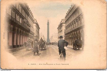 (03/09/25) 75-CPA PARIS - 1er ARRONDISSEMENT - RUE CASTIGLIONE & PLACE VENDOME
