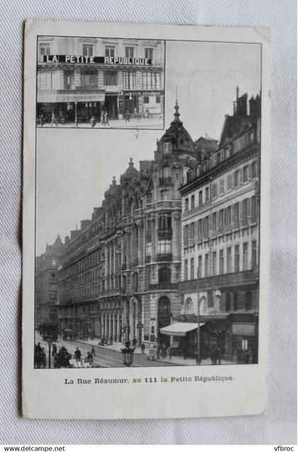 Cpa 1904, Paris 75, la rue Réaumur, au 11 la petite République, 2ème