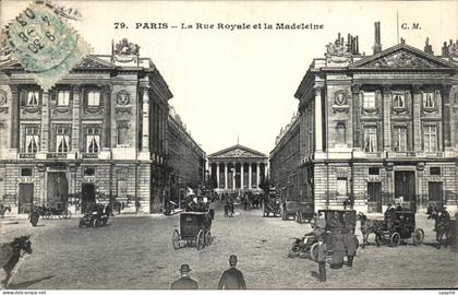 CPA Paris La Rue Royale et la Madeleine