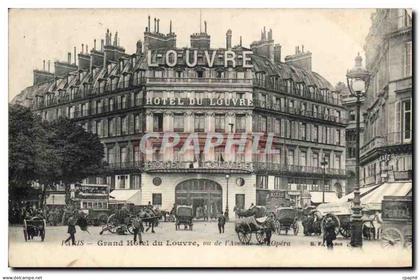 Paris CPA Grand hotel du Louvre Vu de l'avenue de l'Opera