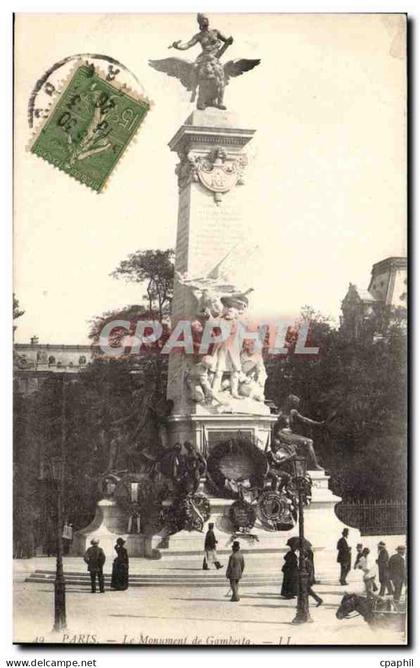 Paris CPA Monument de Gambetta