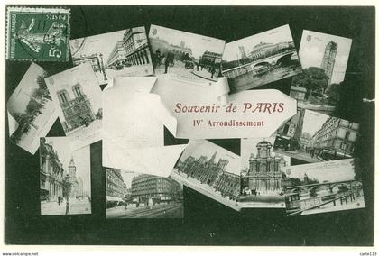 75 - B18263CPA - PARIS ARR. 04 - souvenir - vues multiples - Bon état - PARIS