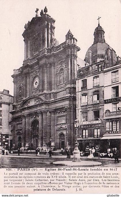 75 - PARIS 04 -  eglise Saint Paul - Saint Louis