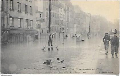 CPA Paris inondé du 18 Janvier 1910 Aspect général du Quai des Grands Augustins
