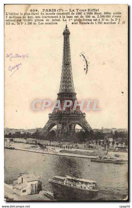 Paris CPA La Tour Eiffel