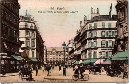(*02/09/25) 75-CPA PARIS - 8ème ARRONDISSEMENT - RUE DU HAVRE ET GARE SAINT-LAZARE