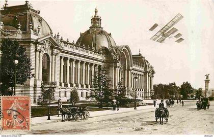 Carte Postale Ancienne - 75 - Paris 08 - Biplan H Farman au dessus du Petit Palais - Aviation - Avions - CPA - Oblitérat