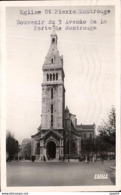 CPA Eglise St Pierre Montrouge Souvenir du 3 Avenue de la Porte de Montrouge