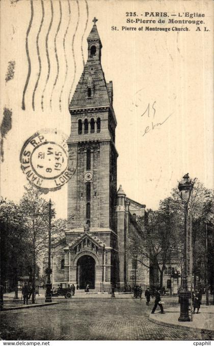 Paris(14) Automobile- L'Eglise St-Pierre de Montrouge-St Pierre of Montrouge Church - CPA