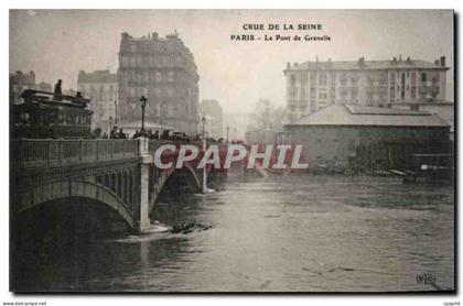Paris - 15 - Crue de la Seine - Pont de Grenelle - CPA