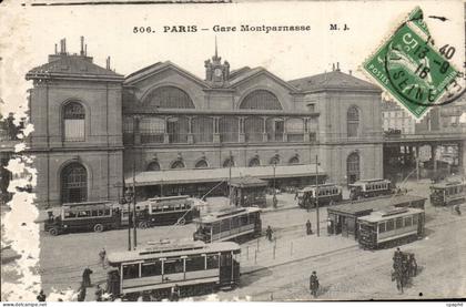 Paris - 15 - Gare Montparnasse - autobus CPA