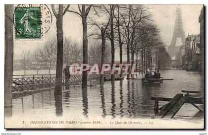 Paris - 15 - La Grande Crue de la Seine Janvier 1910 - Le Quai de Grenelle - CPA