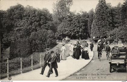 Paris - 16 - Bois de Boulogne - automobile - velo - CPA