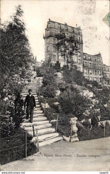 Paris 16 - Square Saint Pierre - Escalier Rustique CPA -
