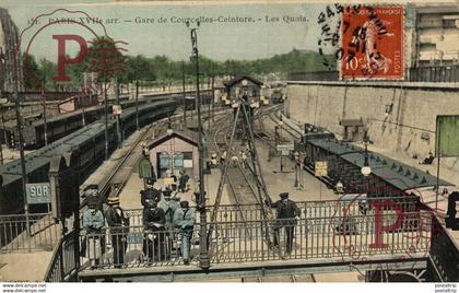 RARE PARIS XVII Gare de Courcelles Ceinture Les Quais Passage du Train Animation Série Cadot